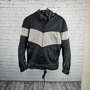 Power Trip Womens XL Motorcycle Jacket Mesh Black Silver 333 Lace Up Back